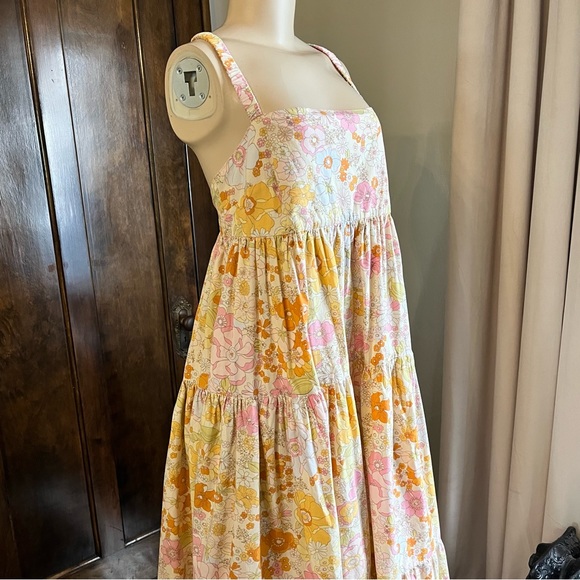 Free People Park Slope Retro Floral Maxi Dress Sz Small - Picture 7 of 12